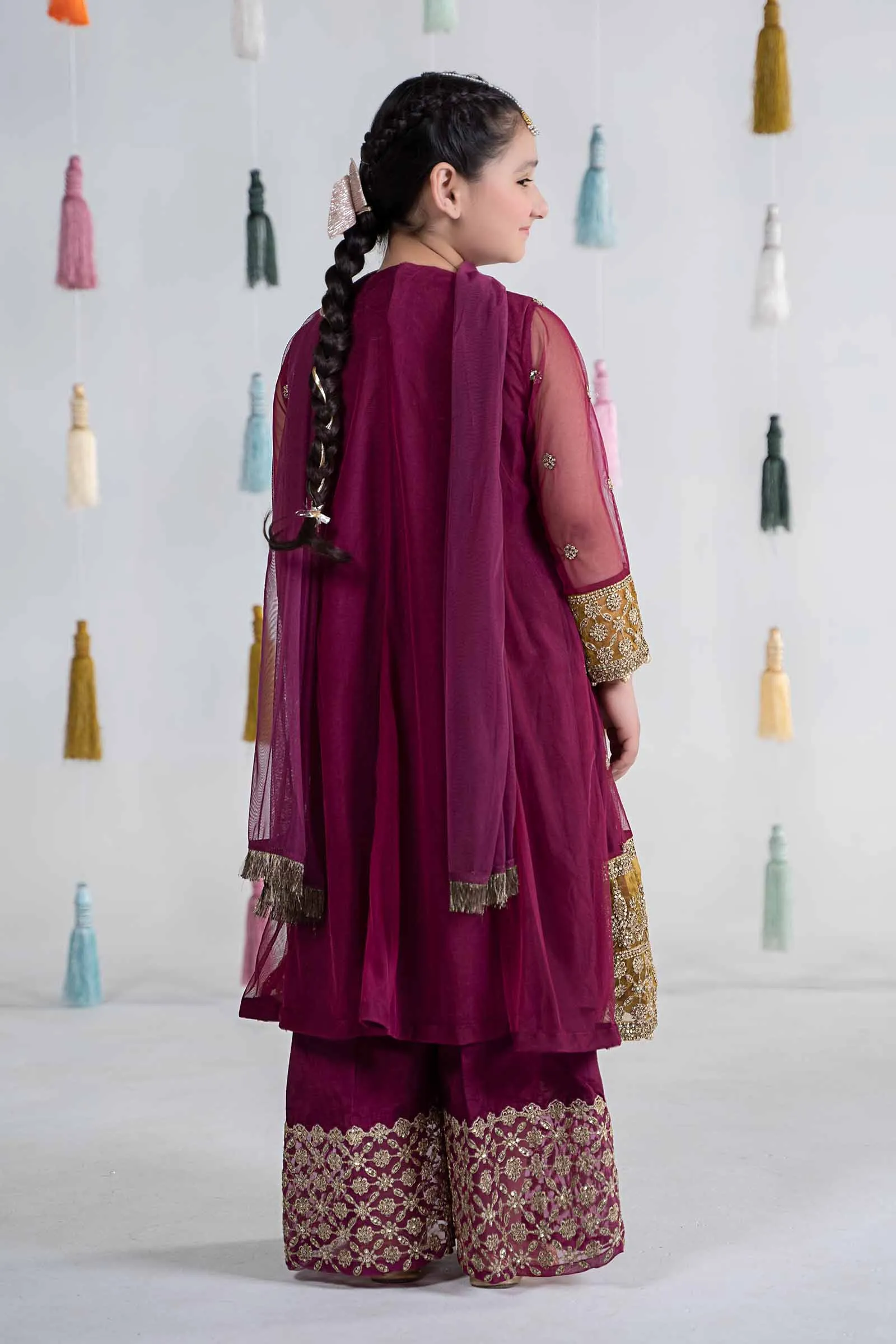 3 Piece Embroidered Net Suit | MKS-EA24-36