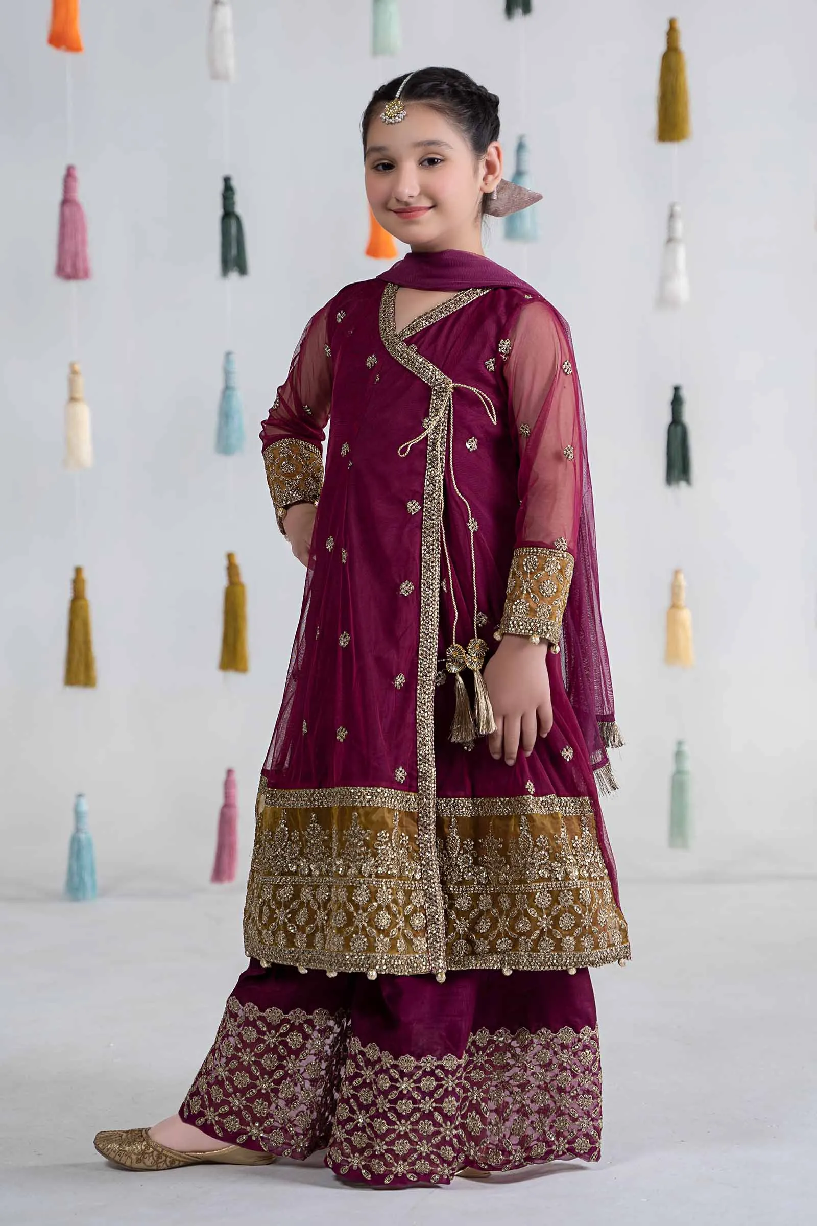3 Piece Embroidered Net Suit | MKS-EA24-36