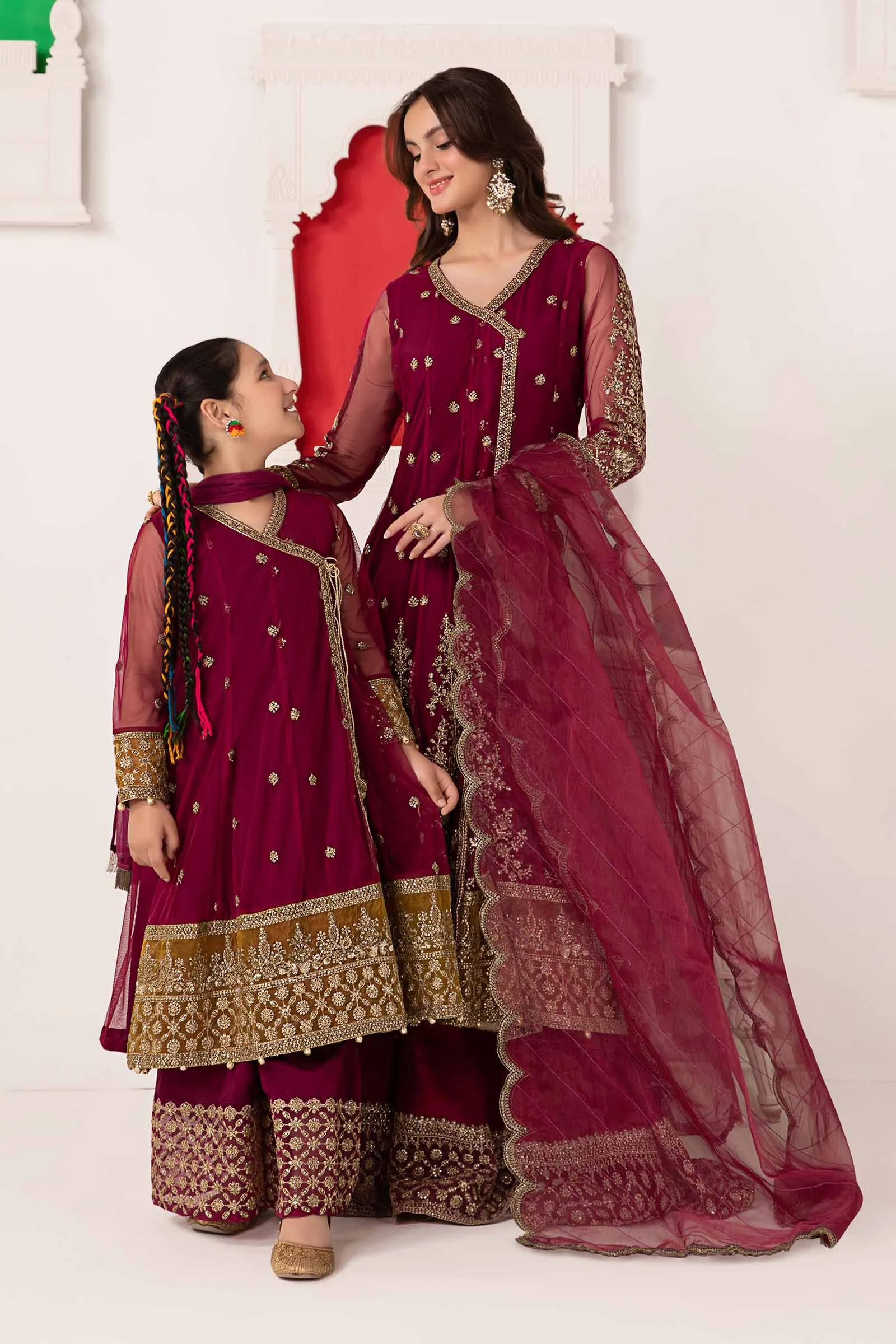 3 Piece Embroidered Net Suit | MKS-EA24-36