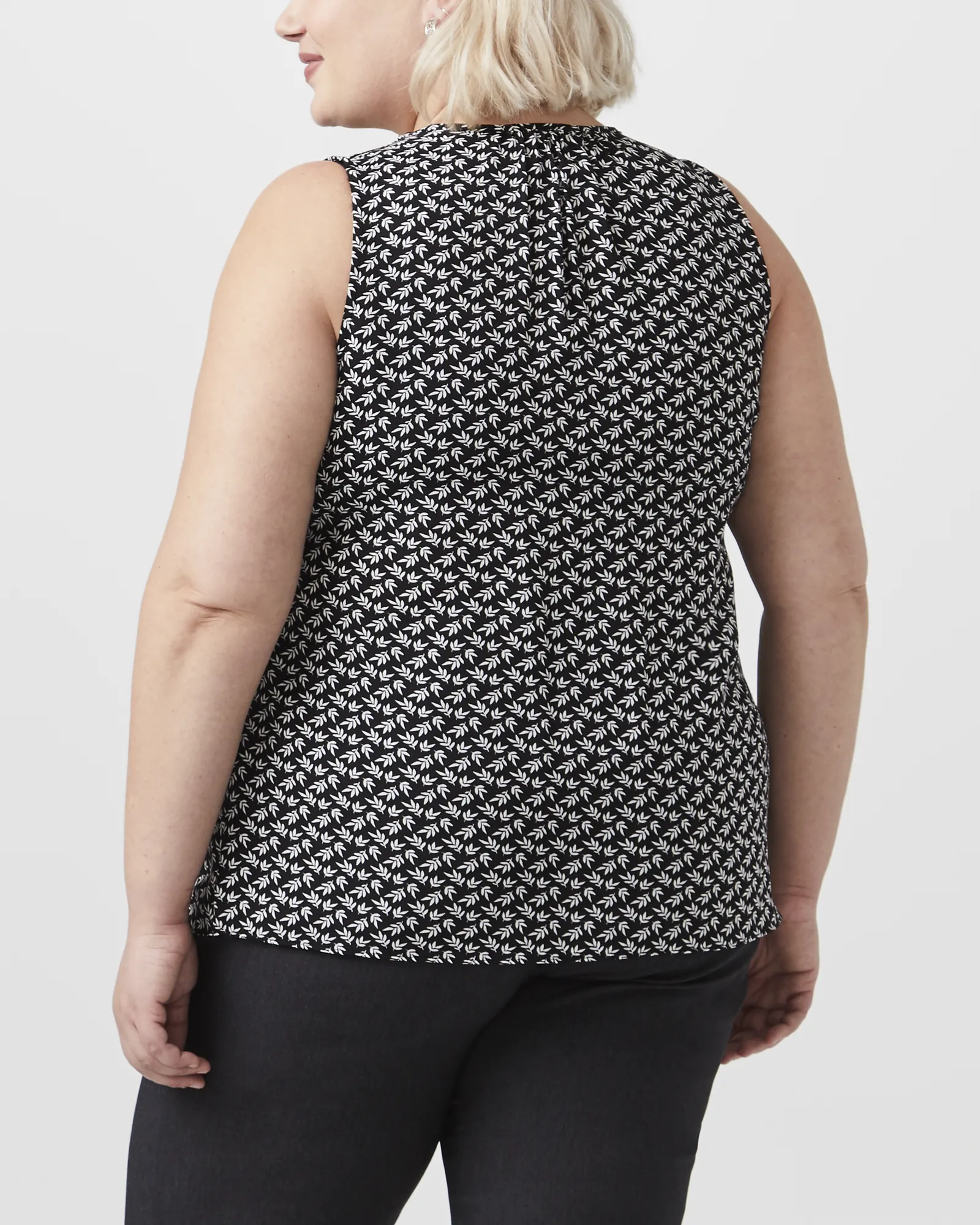 Angie Sleeveless Blouse | Black / Ivory
