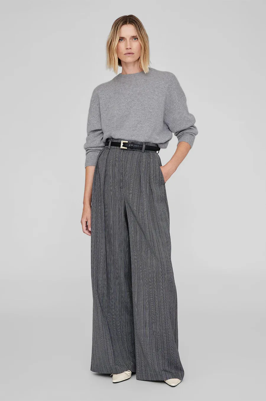 Anine Bing Lee Crew Sweater in Medium Heather