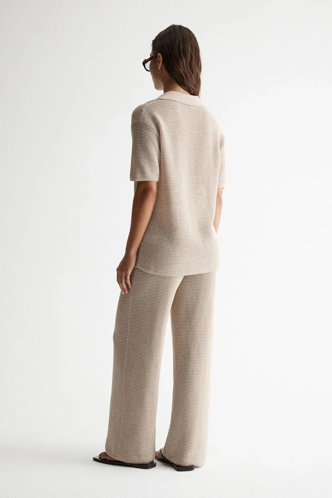 ASPEN CROCHET SHIRT | TAUPE