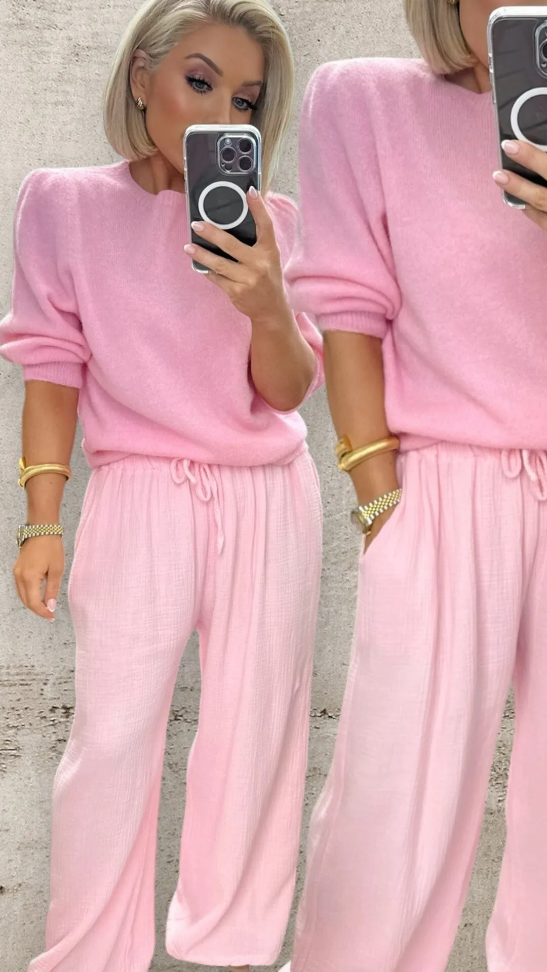 BABY PINK PALAZZO TROUSERS
