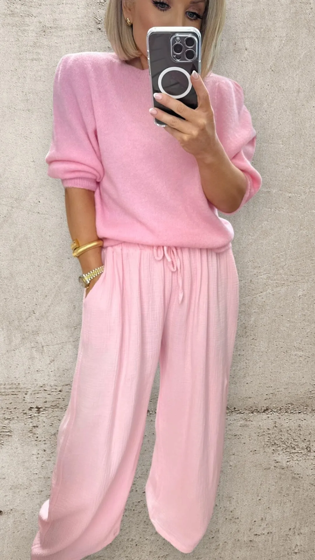 BABY PINK PALAZZO TROUSERS