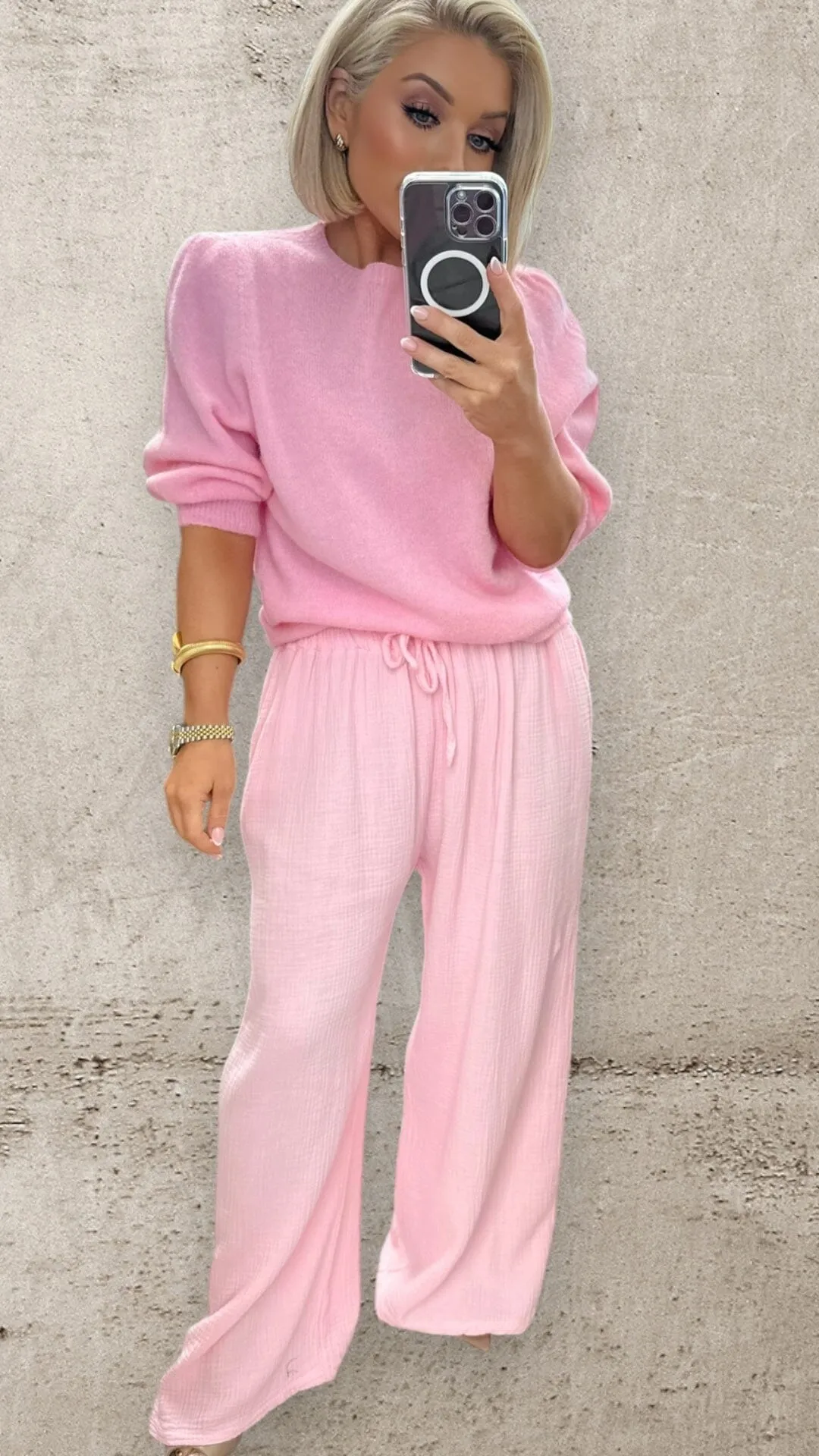 BABY PINK PALAZZO TROUSERS
