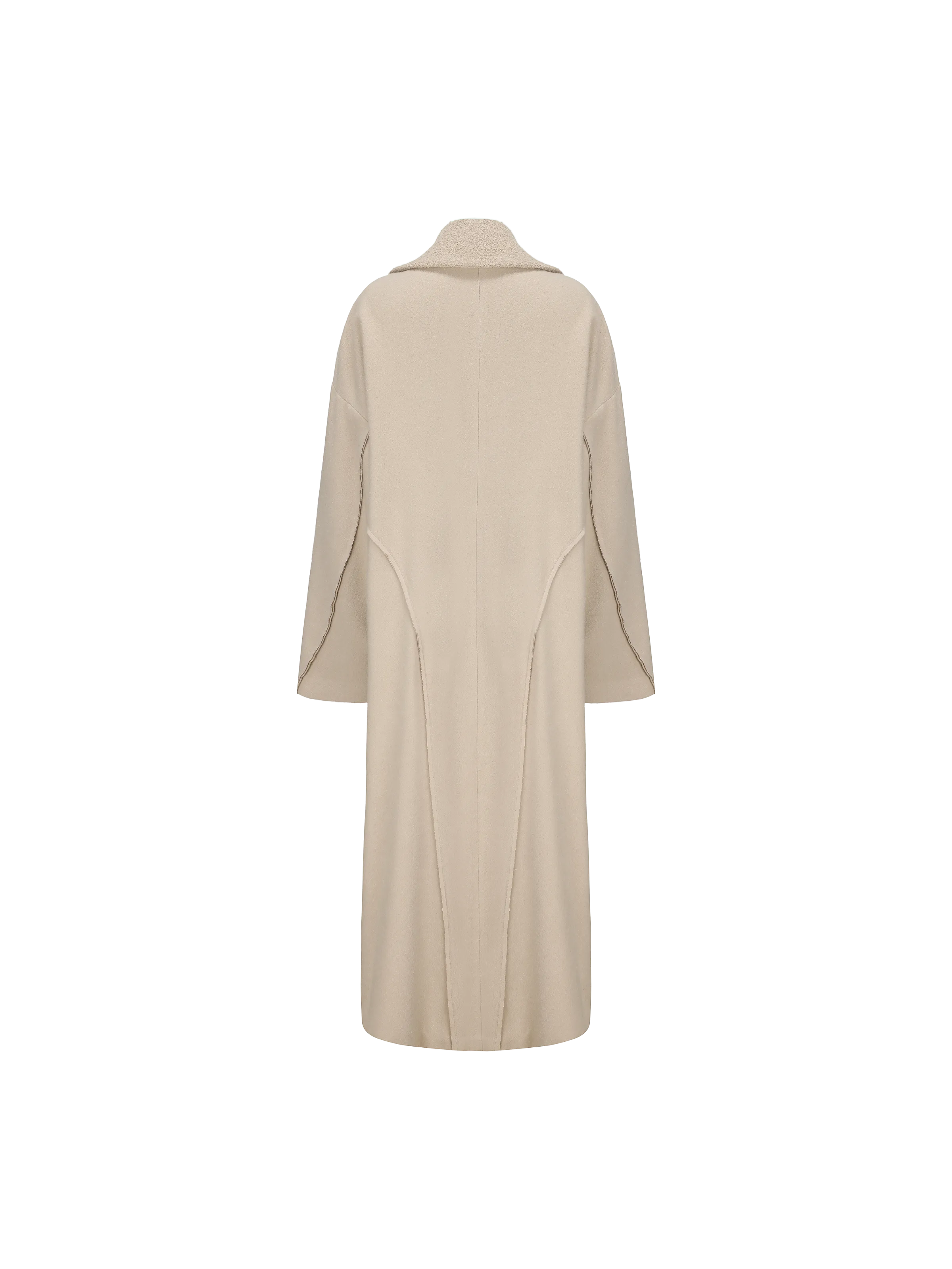 Beige Asymmetrical Patchwork Coat