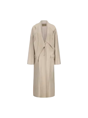 Beige Asymmetrical Patchwork Coat