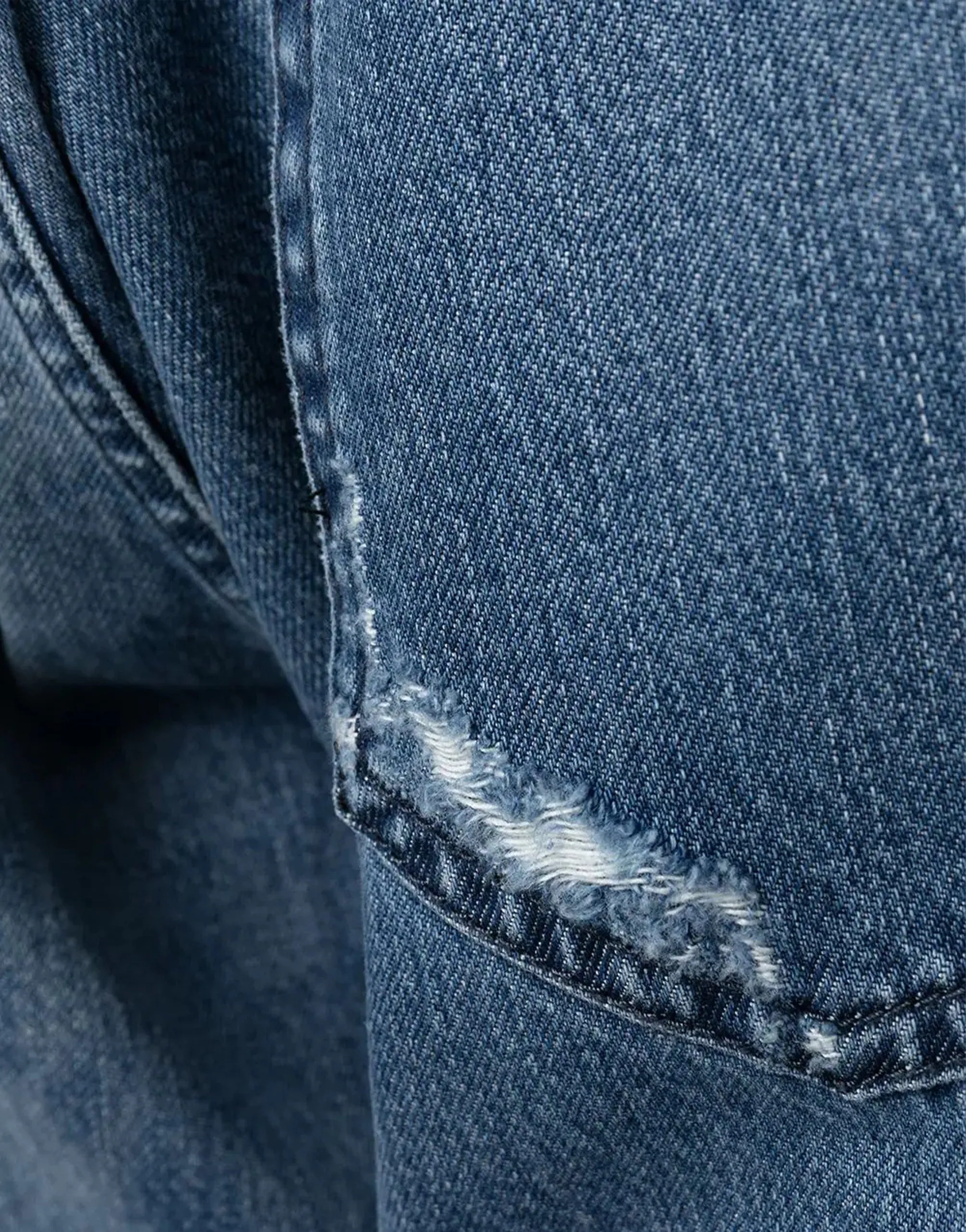 Bleached Effect Cropped Jeans