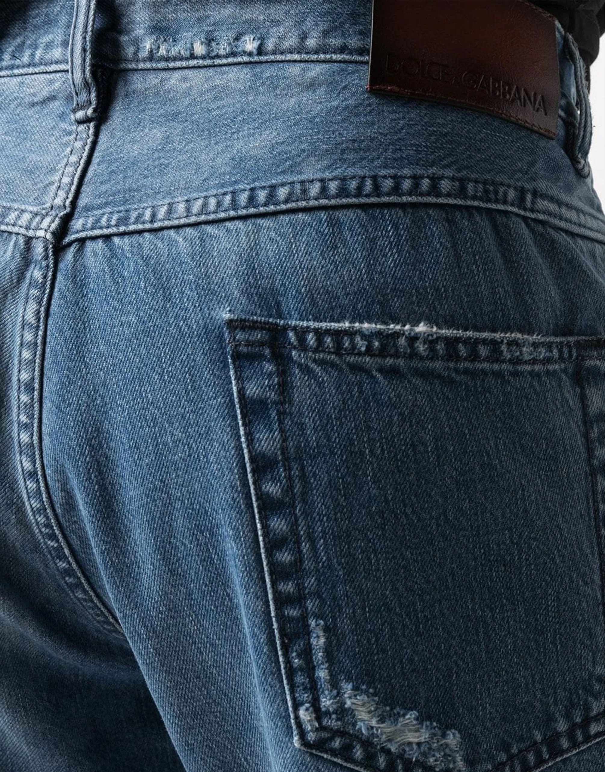 Bleached Effect Cropped Jeans