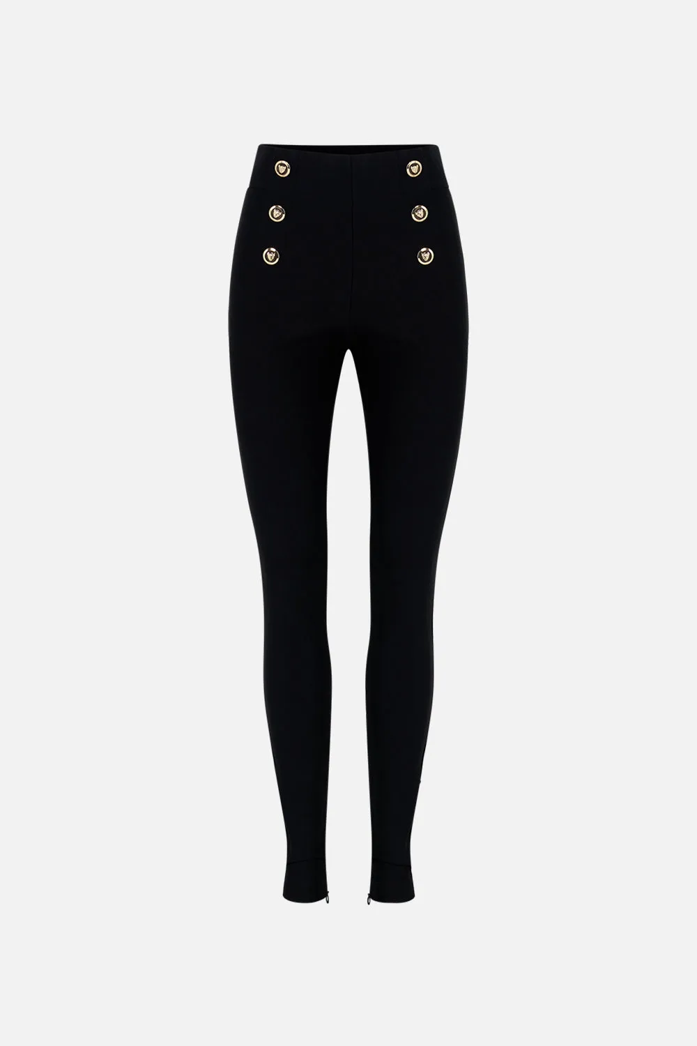 BUTTON EMBELLISHED PONTE PANT FLORENCE FIELD DAY