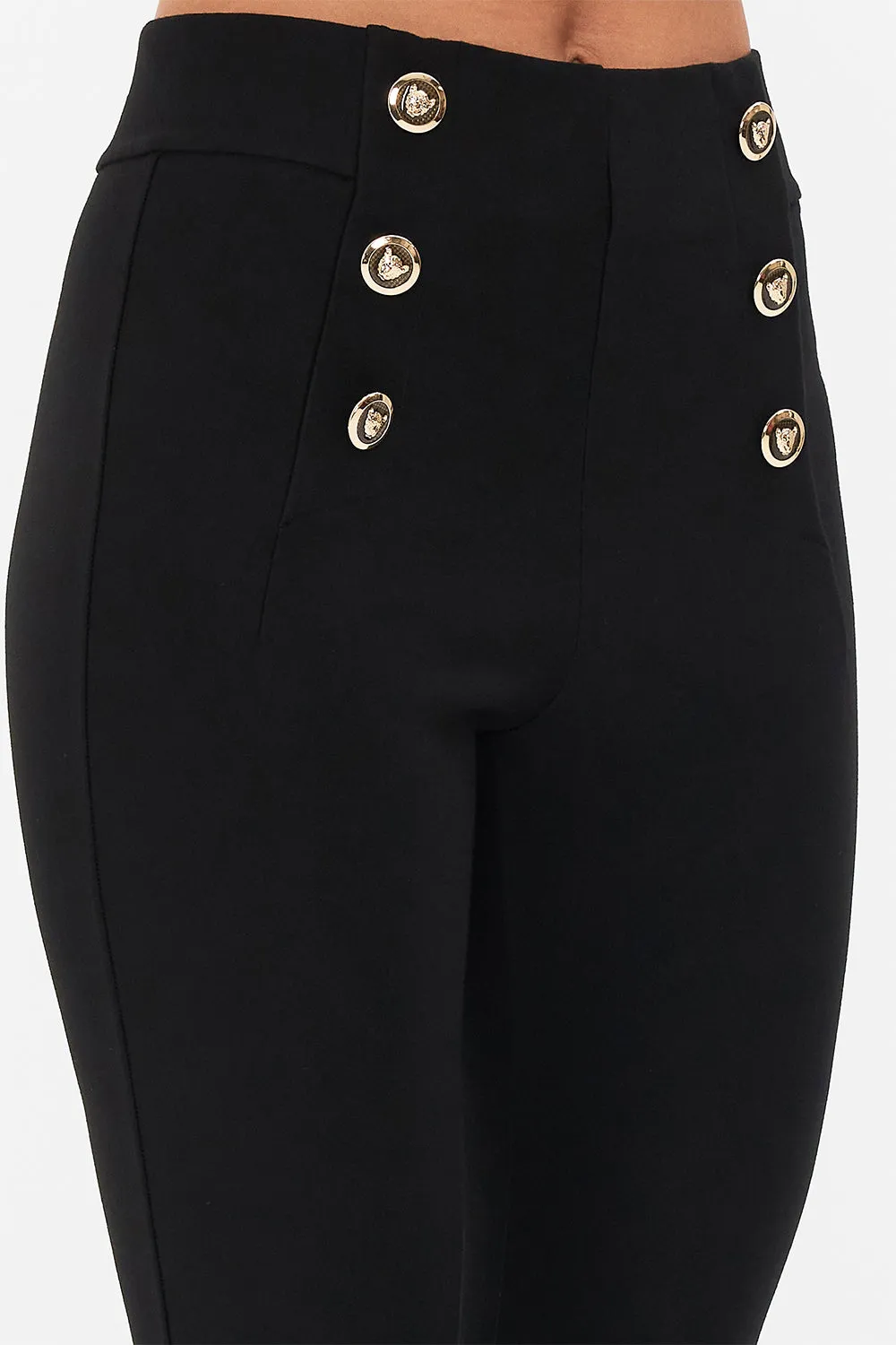 BUTTON EMBELLISHED PONTE PANT FLORENCE FIELD DAY