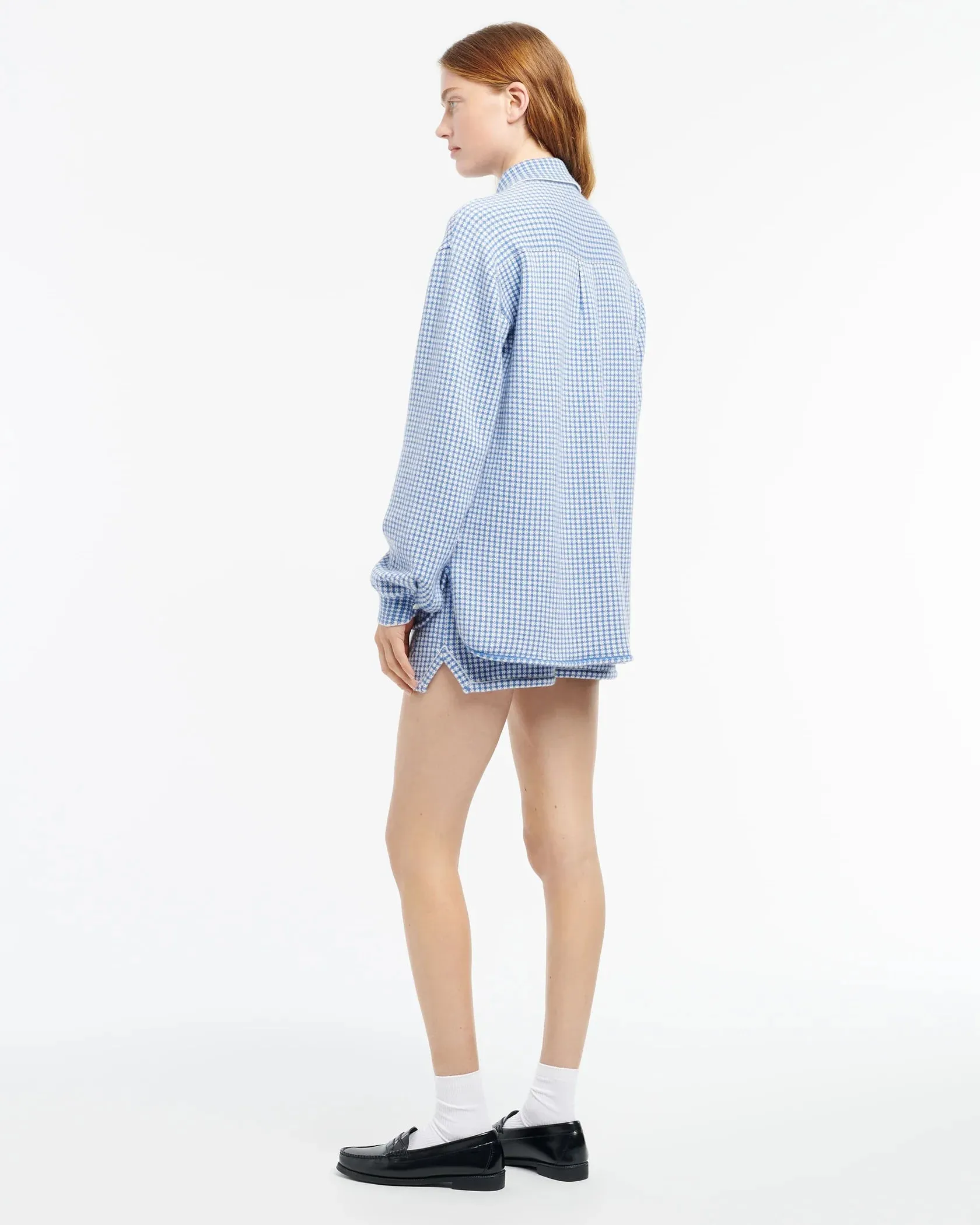 Cashmere and cotton gingham shirt