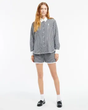 Cashmere and cotton striped shorts - Navy and White
