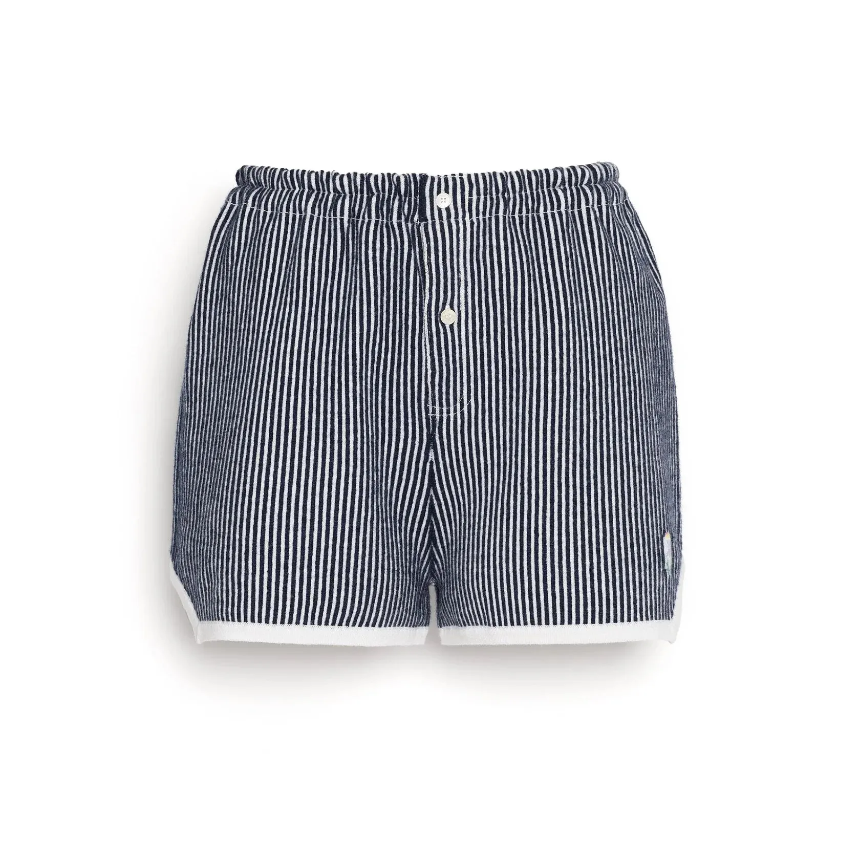 Cashmere and cotton striped shorts - Navy and White