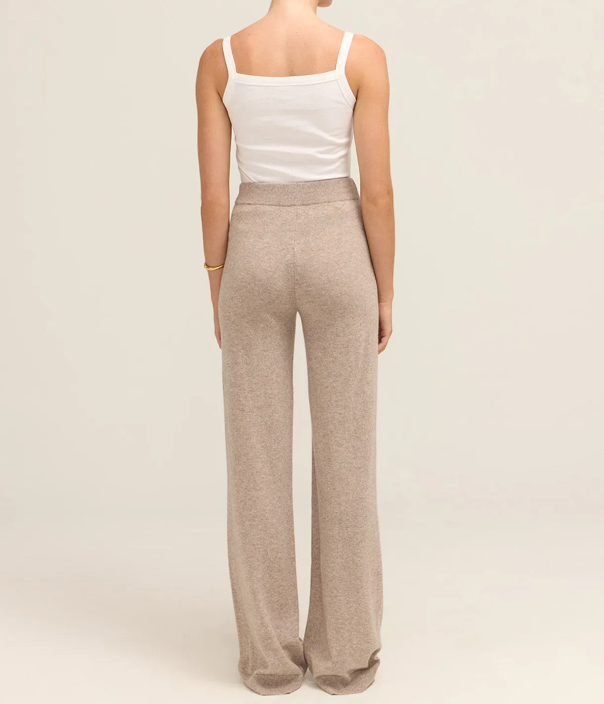 Cashmere Blend Trousers in Taupe