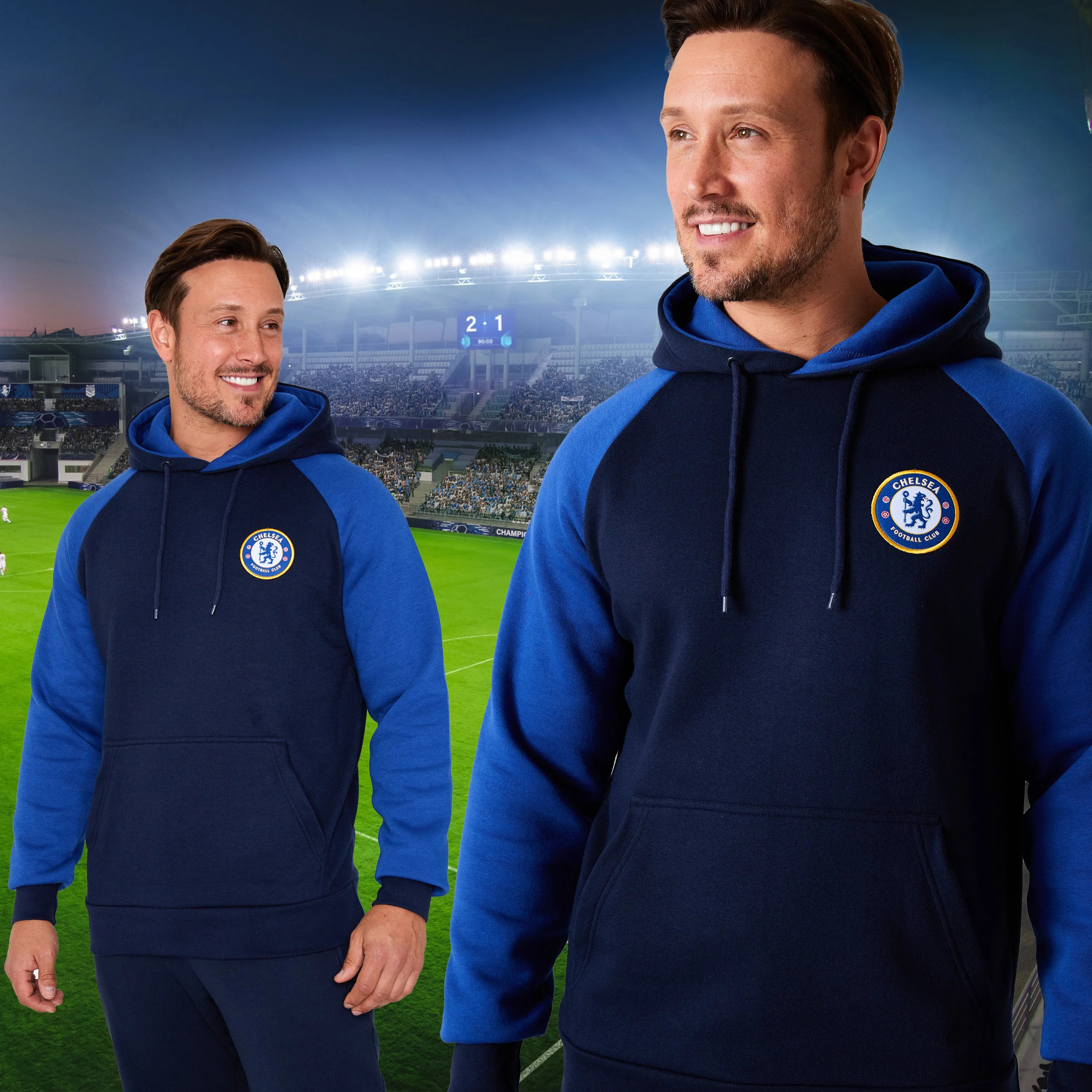 Chelsea F.C. Mens Hoodie with Kangaroo Pocket