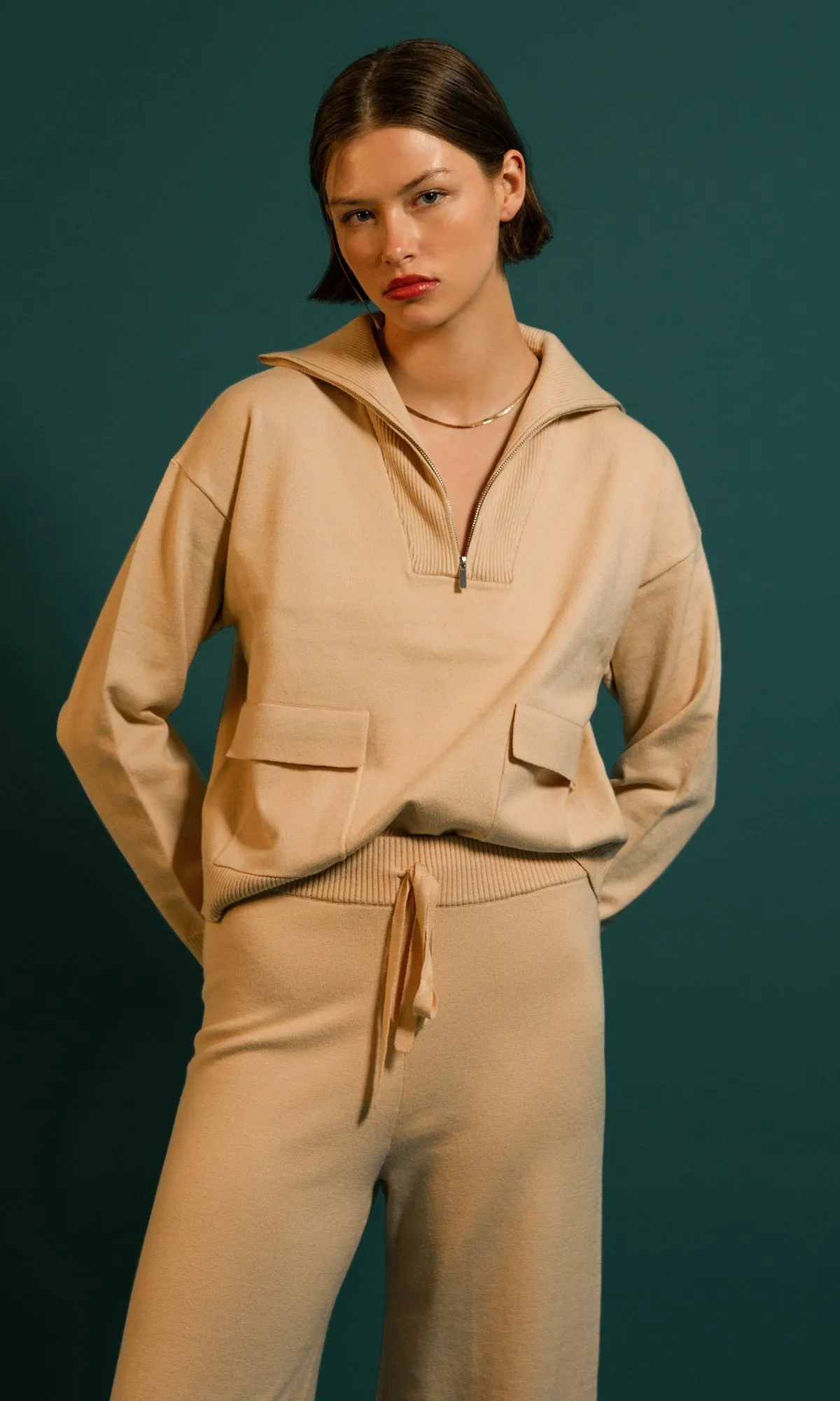 Cruz Cozy Knit Collard Sweater Top