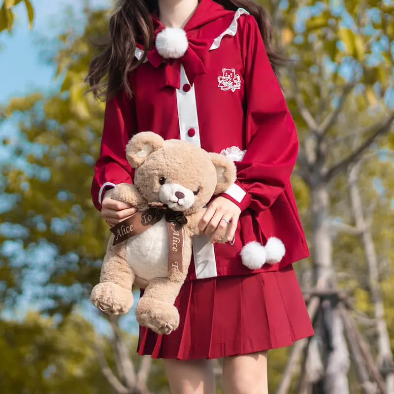 Cute Bear JK red uniform set