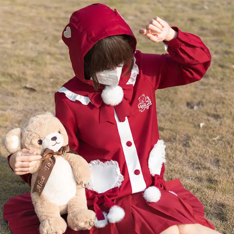 Cute Bear JK red uniform set