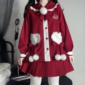 Cute Bear JK red uniform set