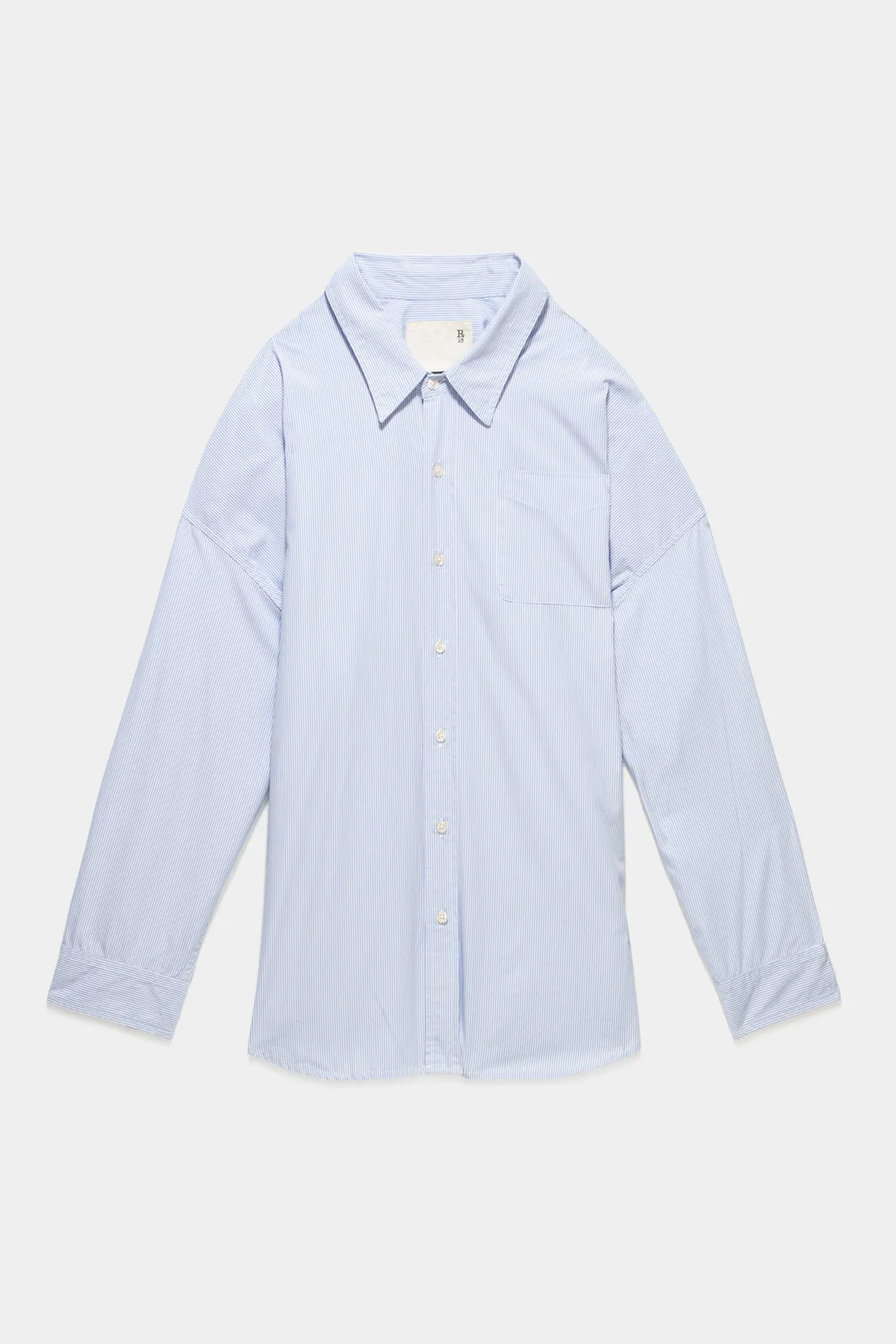 DROP NECK SHIRT - BLUE AND WHITE STRIPE