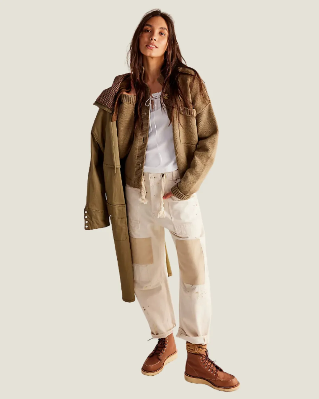 Free People Moxie Pull-On Barrel Jeans: White