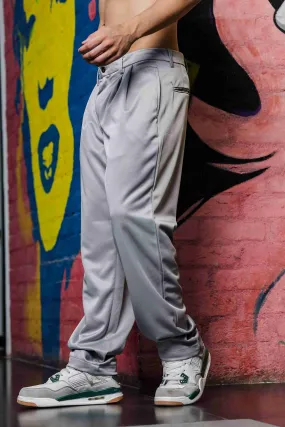 Grey Baggy fit Double Pleated Korean Trousers
