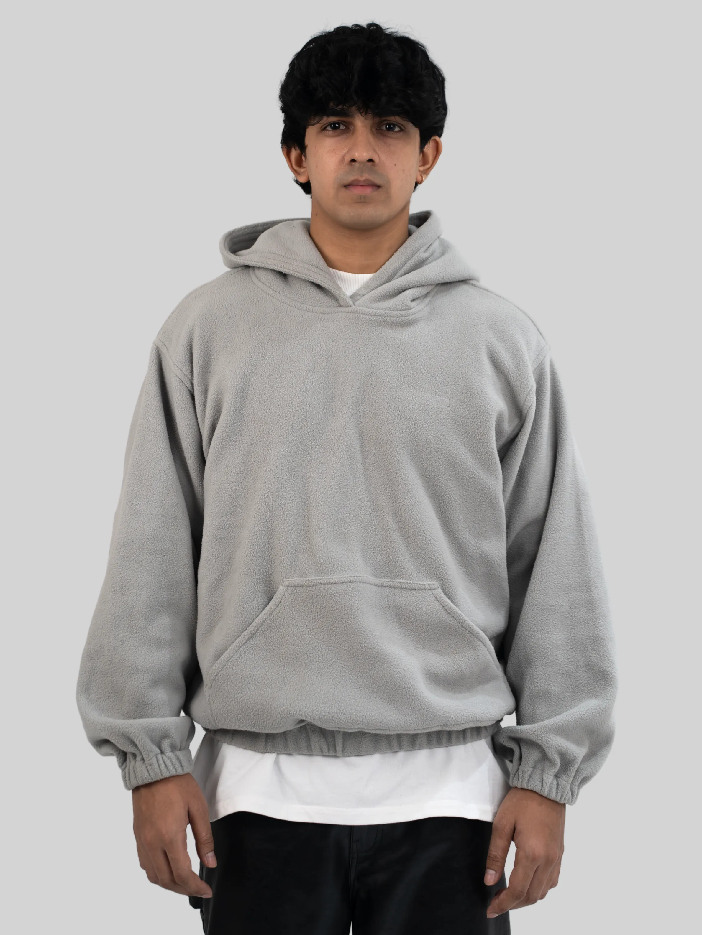 Grey Polar Fleece Hoodie
