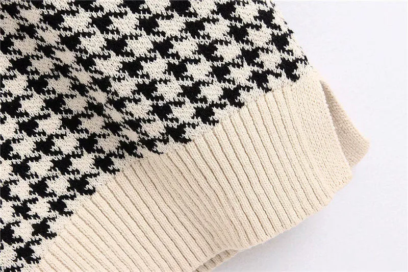 HOUNDSTOOTH OVERSIZED  WAISTCOAT