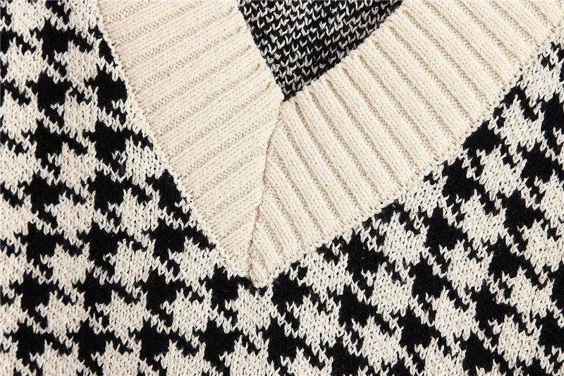HOUNDSTOOTH OVERSIZED  WAISTCOAT