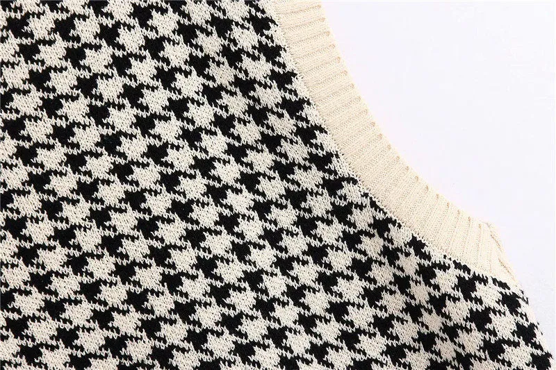HOUNDSTOOTH OVERSIZED  WAISTCOAT