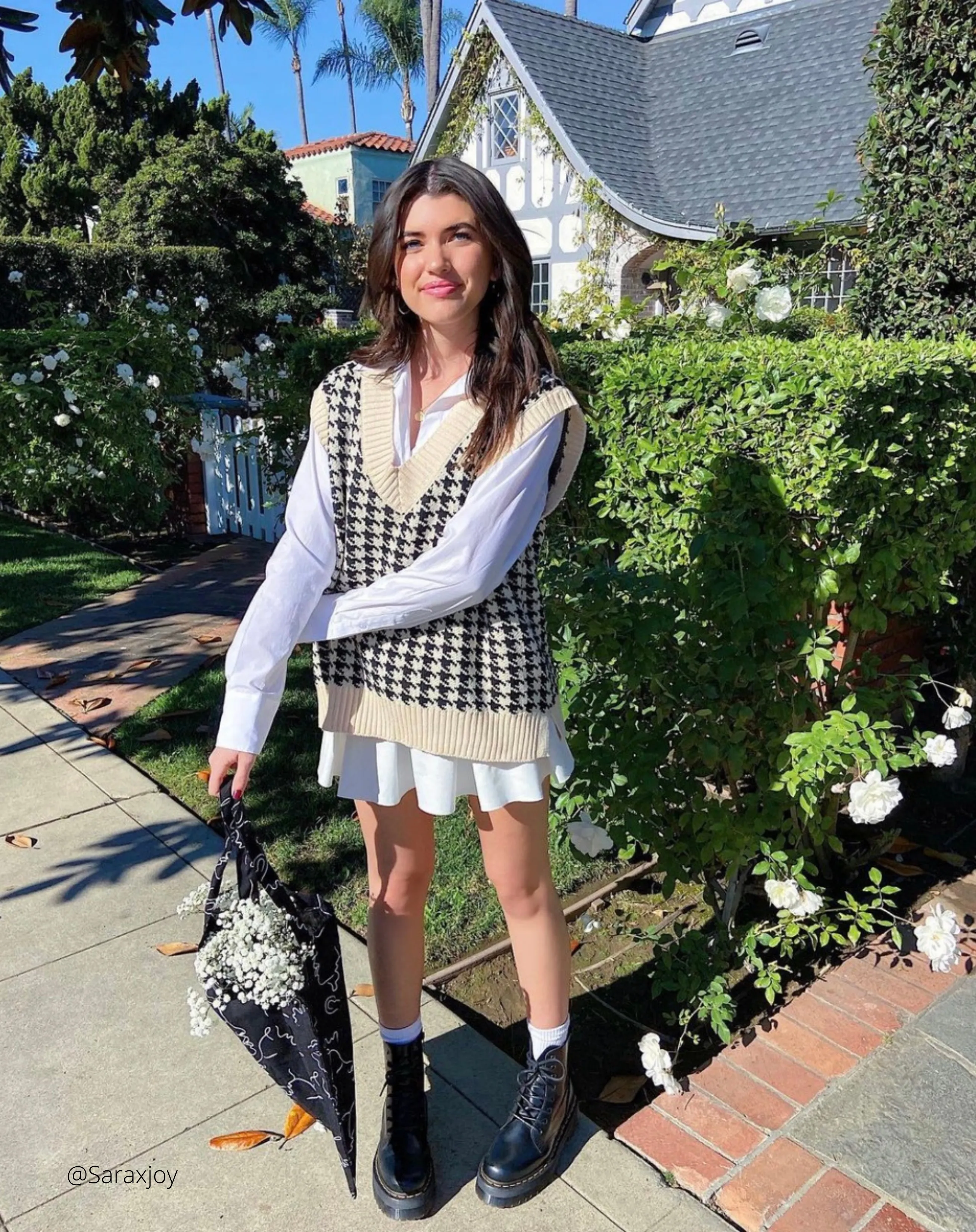 HOUNDSTOOTH OVERSIZED  WAISTCOAT