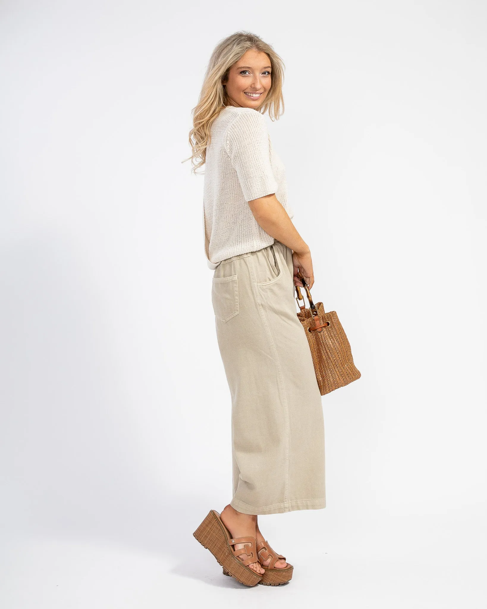 Keep it Going Knit Tee: Ivory