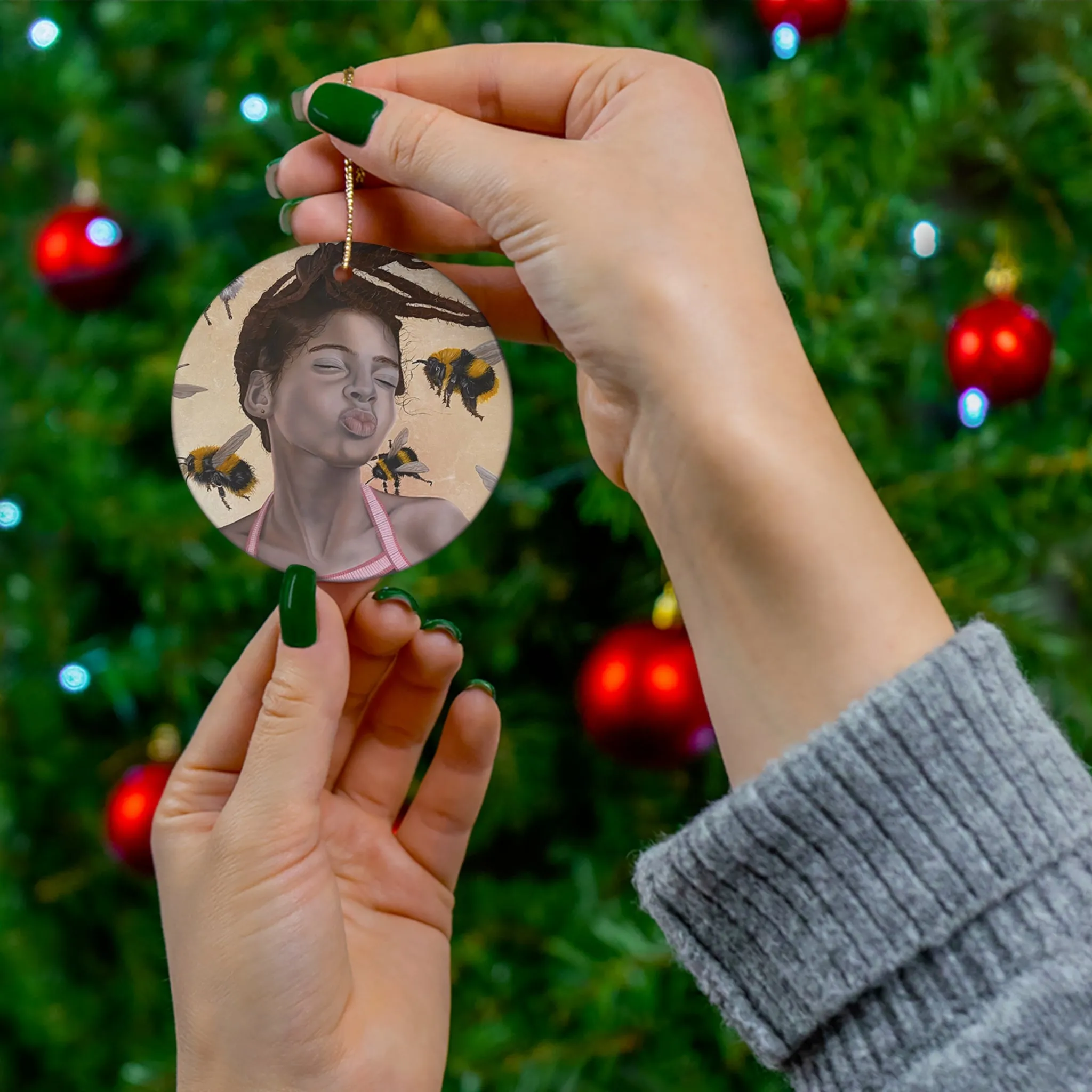 Kiss the Ground Ceramic Ornament
