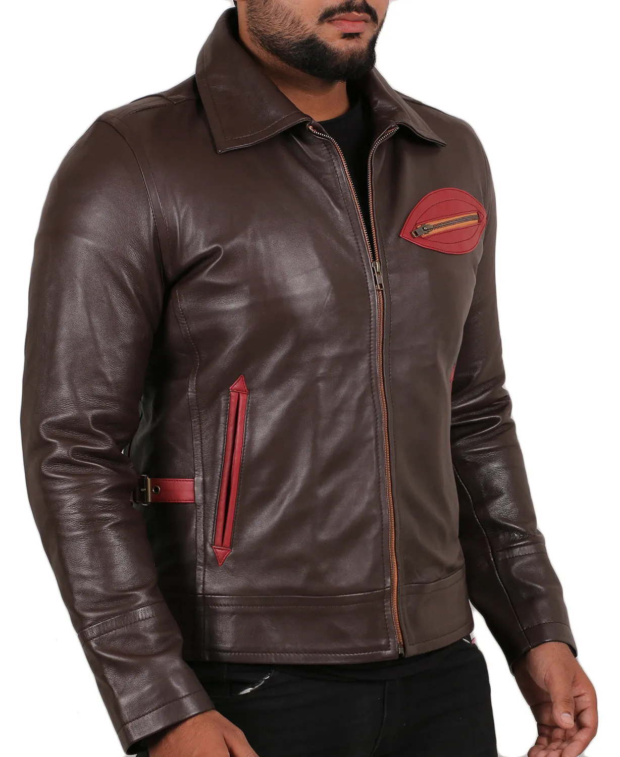 Leather Jackets Hub Mens Genuine Lambskin Leather Jacket (Black, Classic Jacket) - 1501811