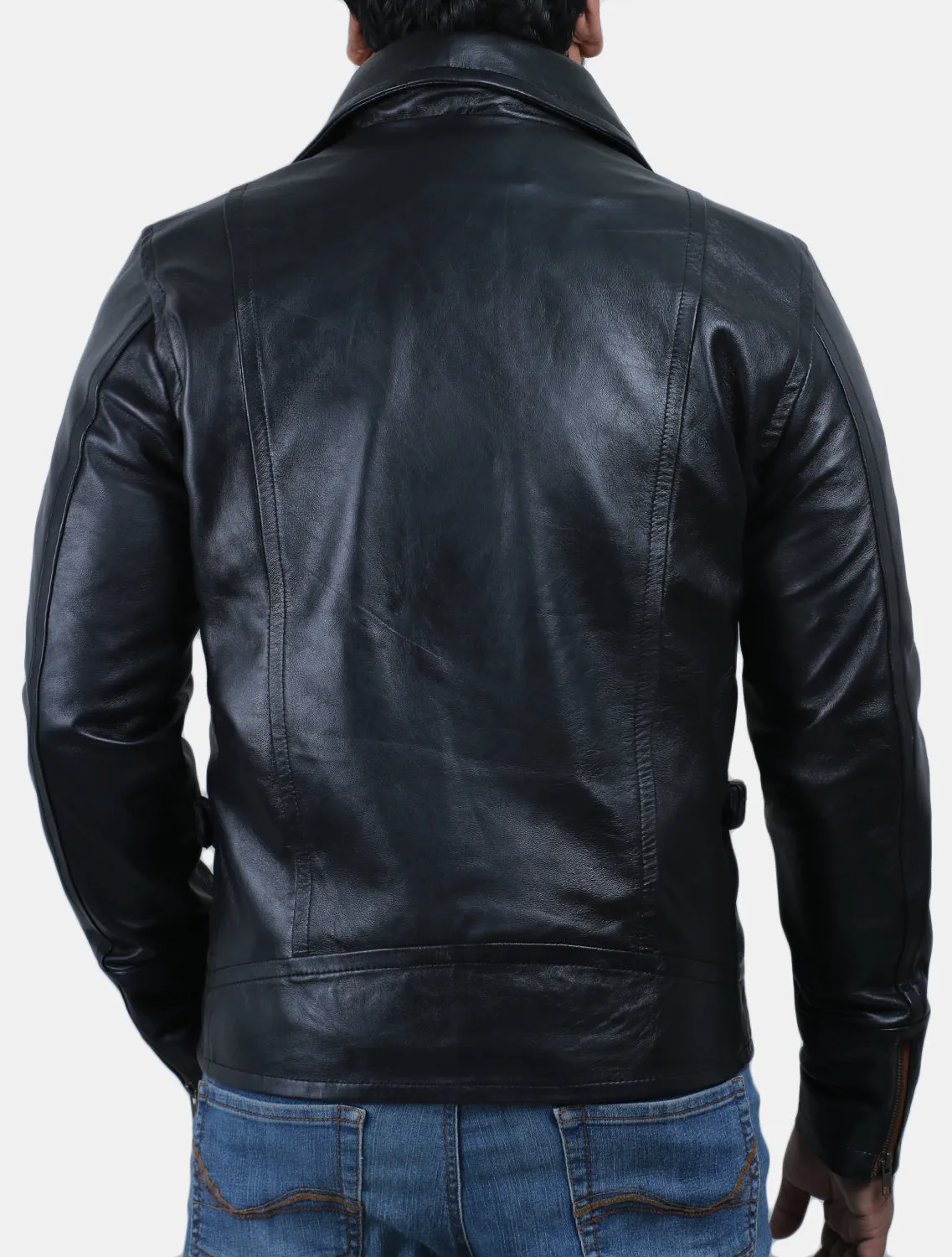 Leather Jackets Hub Mens Genuine Lambskin Leather Jacket (Black, Classic Jacket) - 1501811