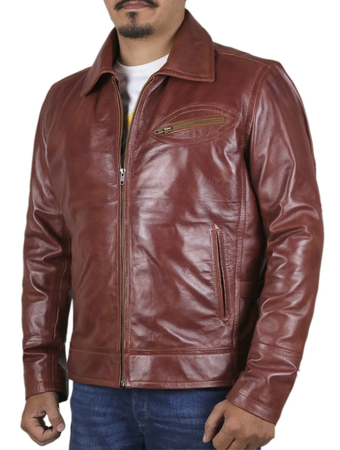 Leather Jackets Hub Mens Genuine Lambskin Leather Jacket (Black, Classic Jacket) - 1501811
