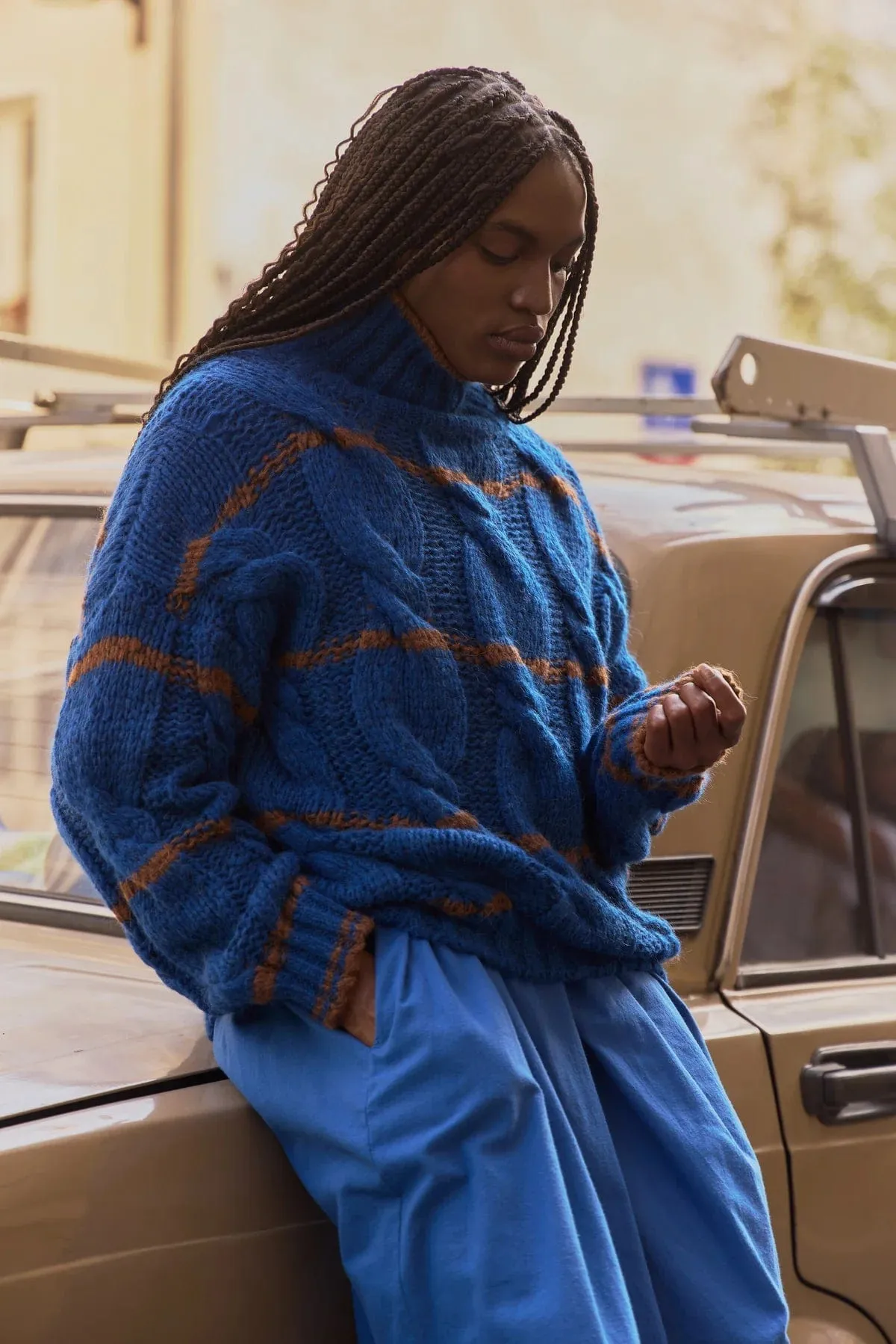 Leon & Harper Melodie Stripe Sweater Blue