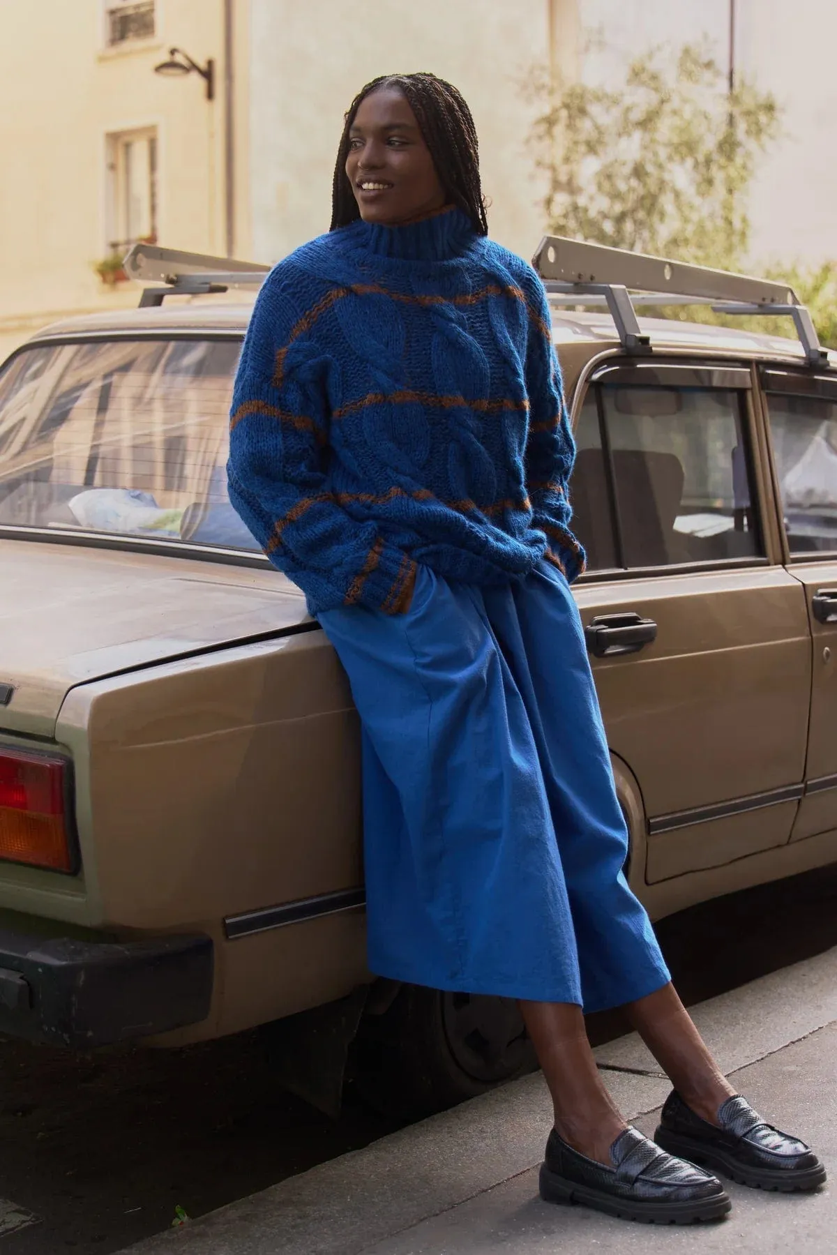 Leon & Harper Melodie Stripe Sweater Blue