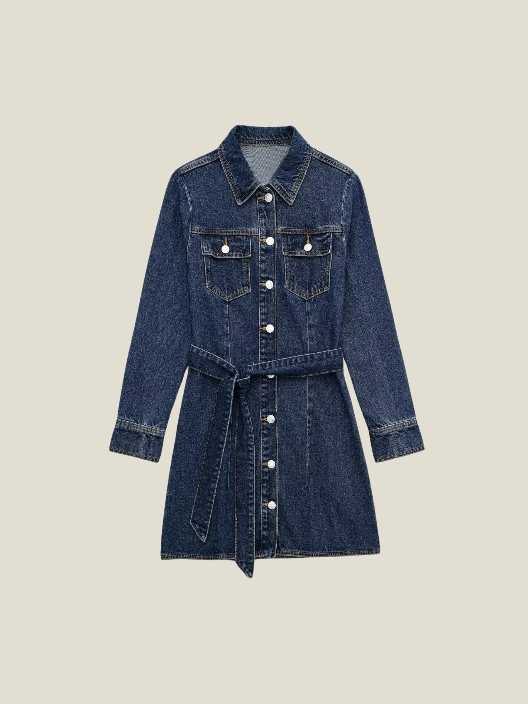 Marit Long Sleeve Denim Mini Dress