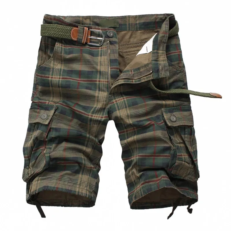 Medium Cotton Comfortable Outdoor Sports Beach Plaid Shorts