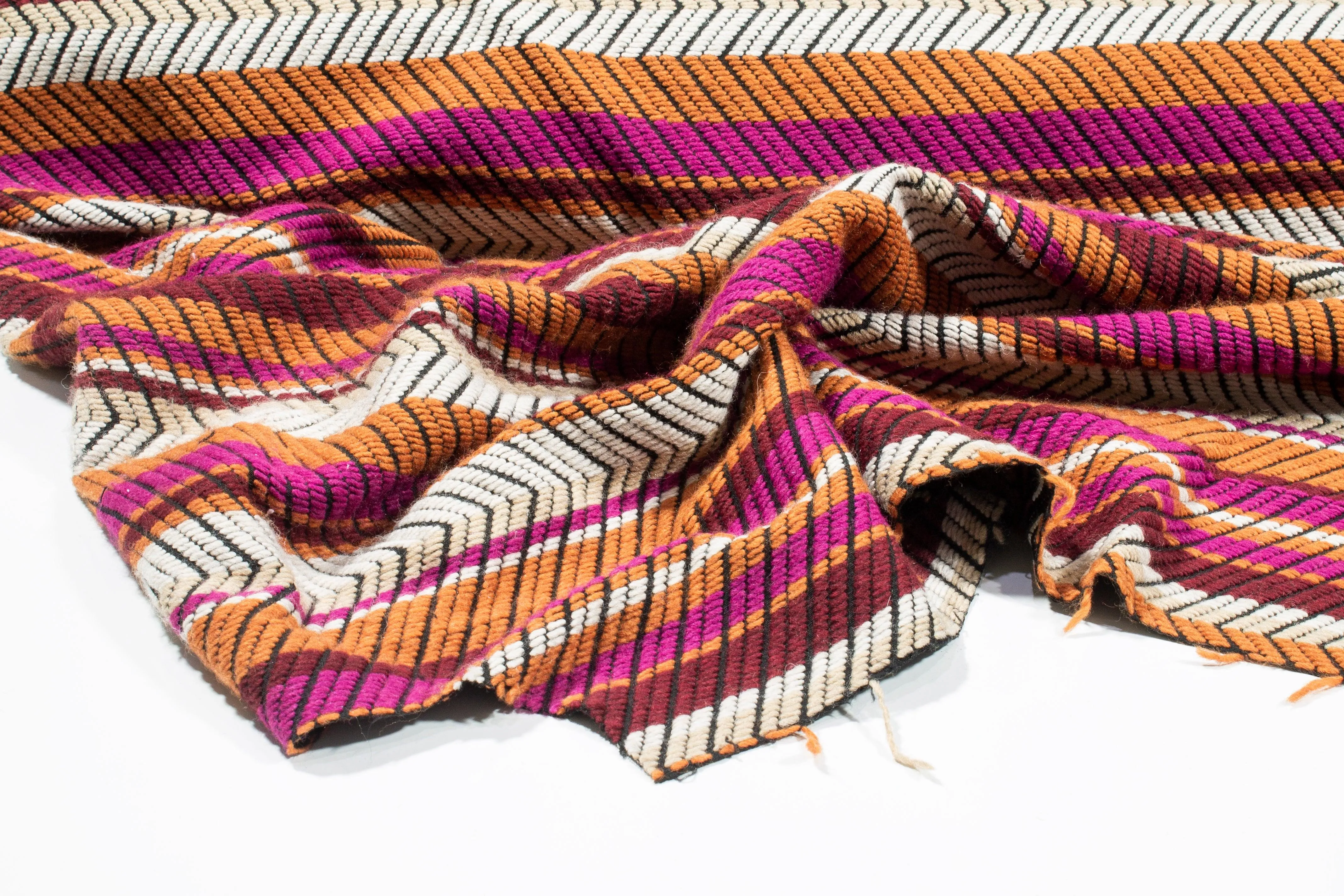 Multicolor Chevron Wool Blend Brocade