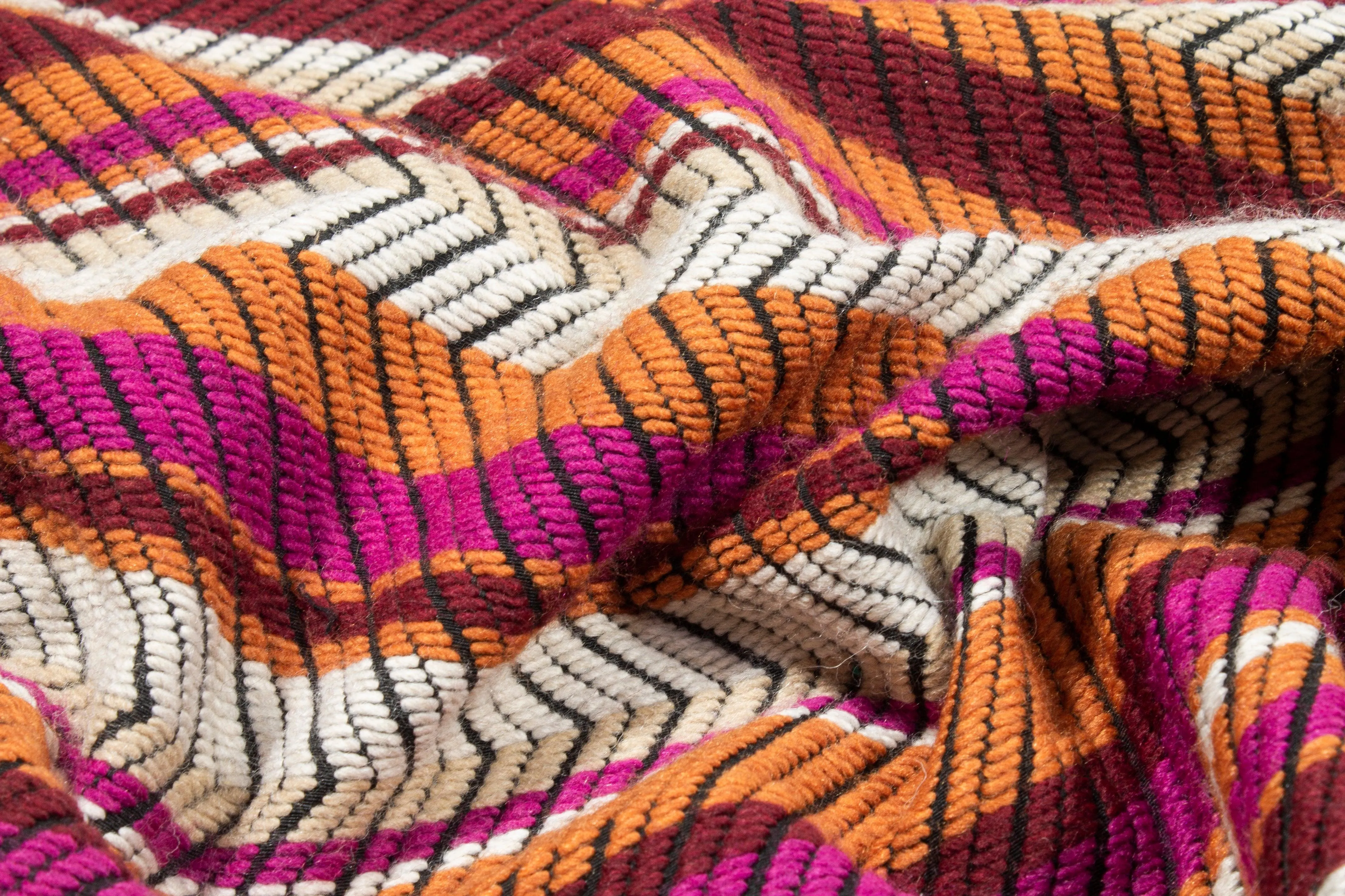 Multicolor Chevron Wool Blend Brocade