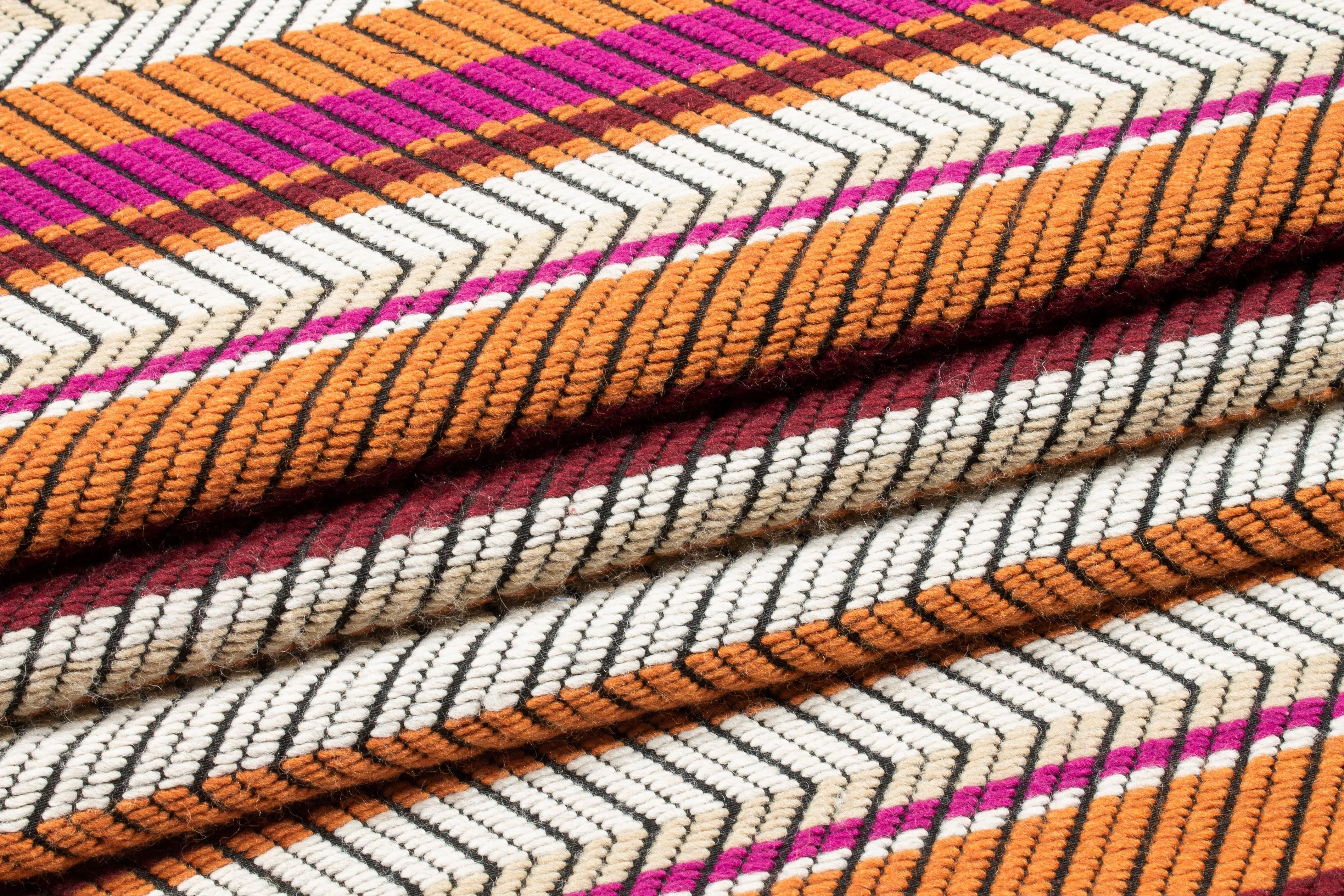 Multicolor Chevron Wool Blend Brocade