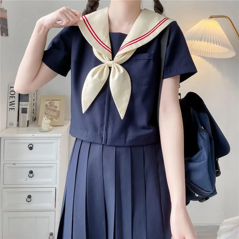 [Navy Beige] JK sailor girl school uniform set