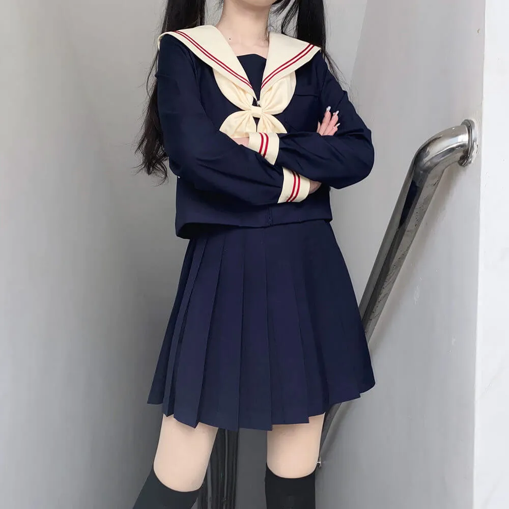 [Navy Beige] JK sailor girl school uniform set