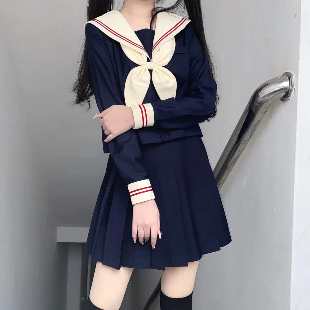 [Navy Beige] JK sailor girl school uniform set