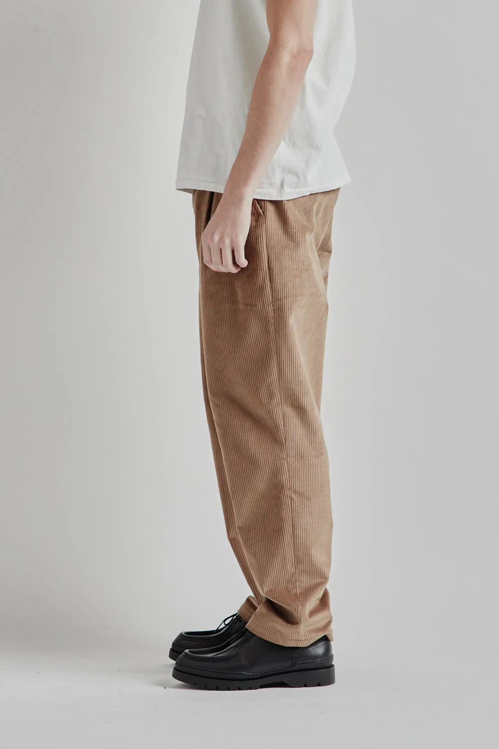 Pleat Cord Pants - Beige