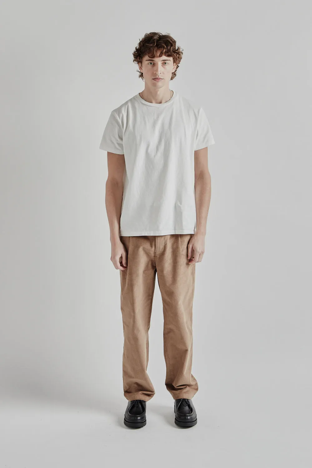 Pleat Cord Pants - Beige