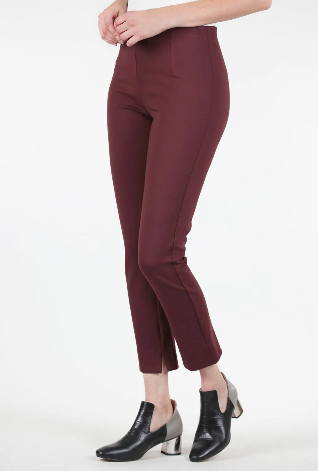Ponte Knit Zani Pant, Bordeaux